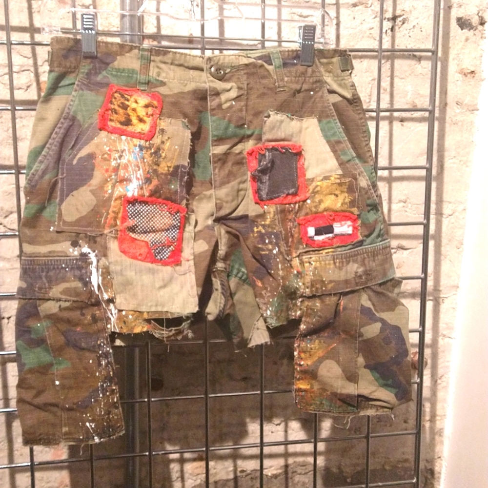Custom Ripped Camo Shorts